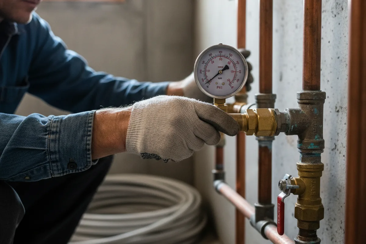 Pressure testing a repaired line during Water Line Repair in Tonawanda